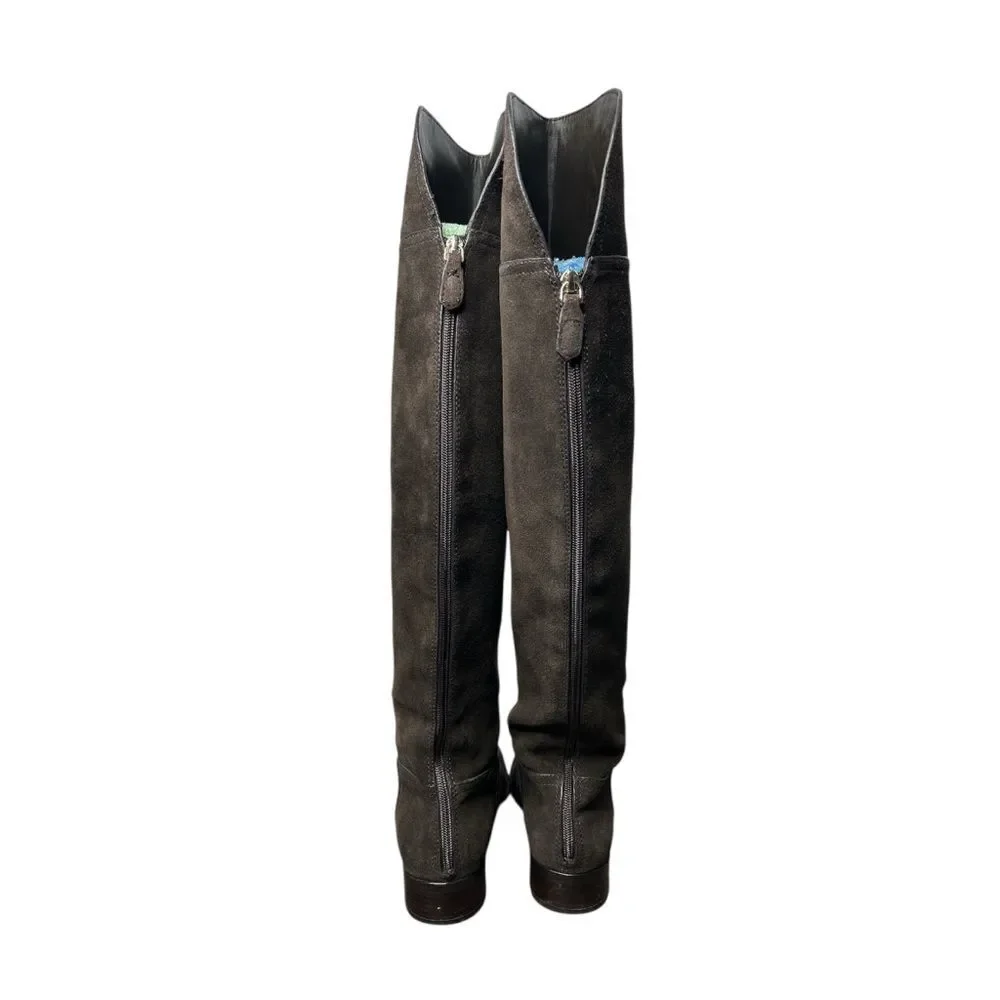 Tory Burch Simone Brown Suede Leather Over the Knee Boots Size 9 Old Money Prep